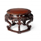 BURLWOOD-INLAID HARDWOOD STAND