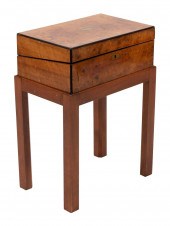 BURLWOOD LAP DESK ON STAND 19T