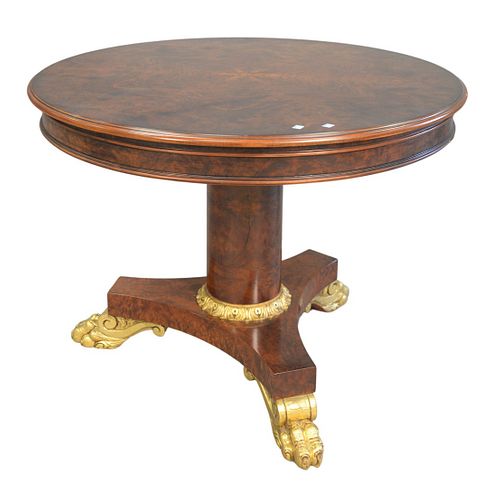 BURLWOOD ROUND PEDESTAL TABLE