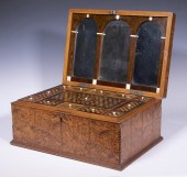 BURLWOOD SEWING BOX Late 18th