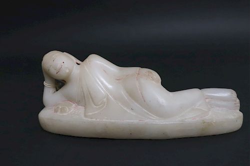 BURMESE ALABASTER RECLINING