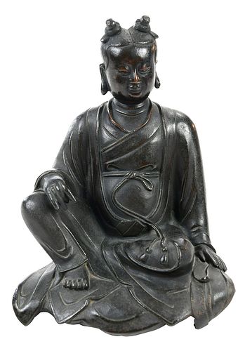 BURMESE BRONZE SEATED BUDDHA