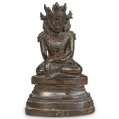 BURMESE BRONZE SEATED BUDDHADE