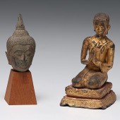 Burmese Buddha Head and Gilt B