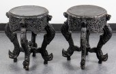 BURMESE CARVED EBONIZED WOOD T