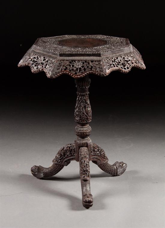 Burmese carved wood fern stand