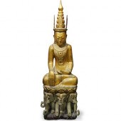 BURMESE CARVED WOOD JAMBUPATI
