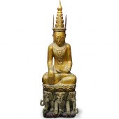 BURMESE CARVED WOOD JAMBUPATI
