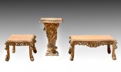 BURMESE COFFEE TABLE, SIDE TAB