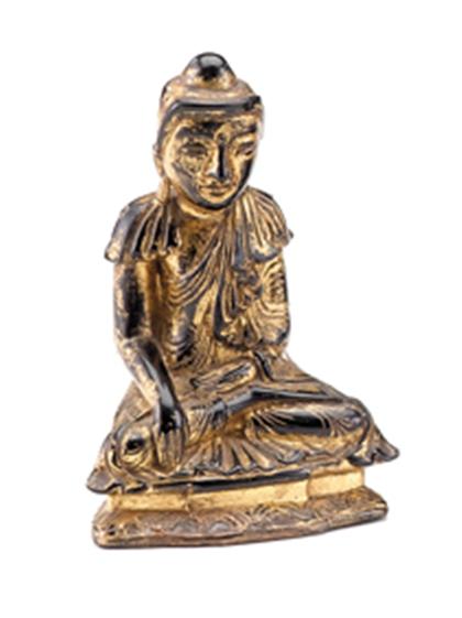 Burmese gilt and black lacquered