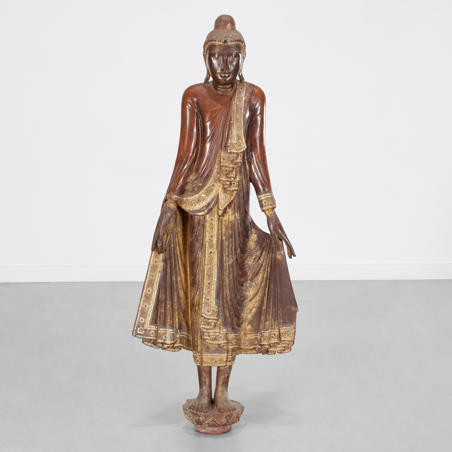 BURMESE GILT AND RED-LACQUERED