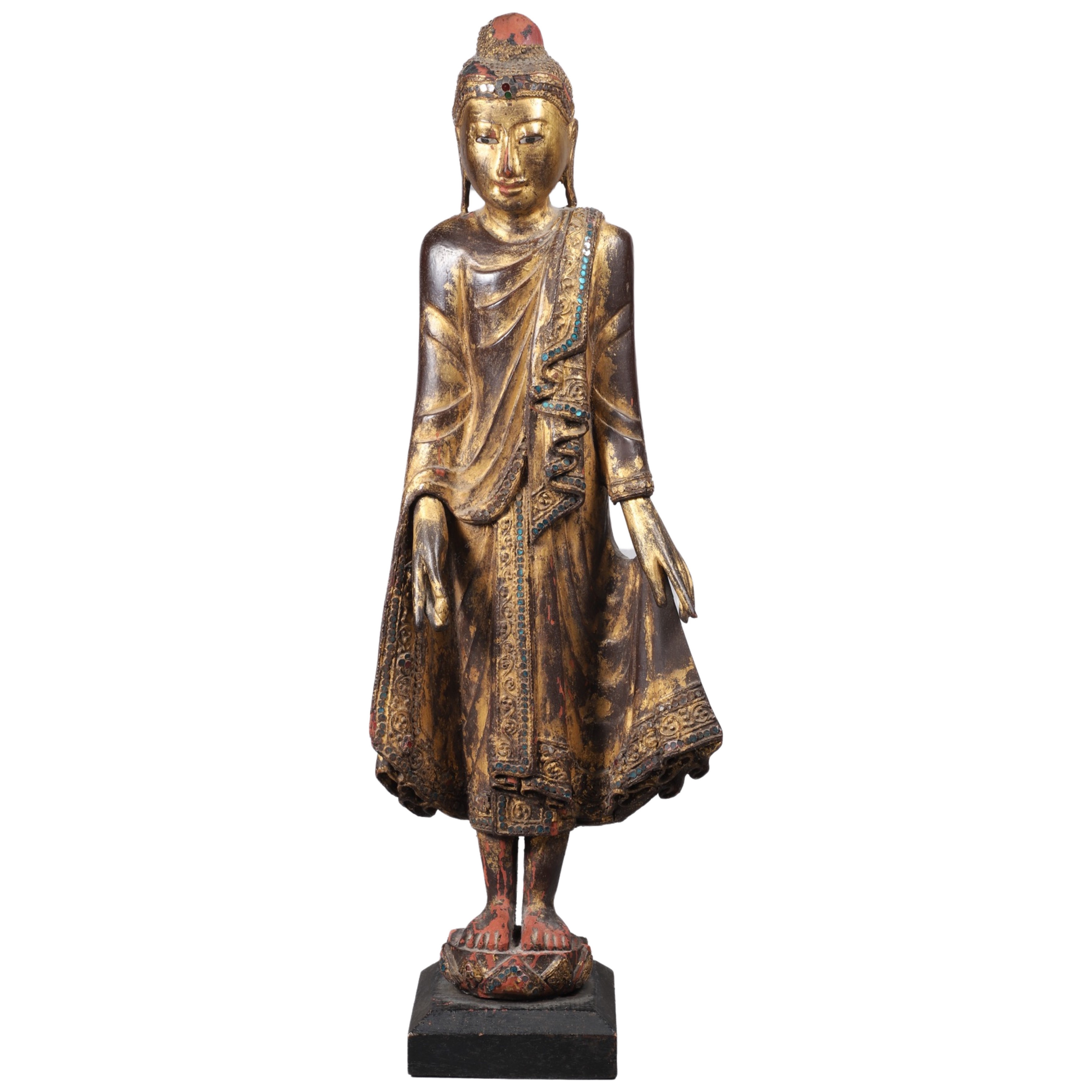 Burmese gilt lacquer figure of a