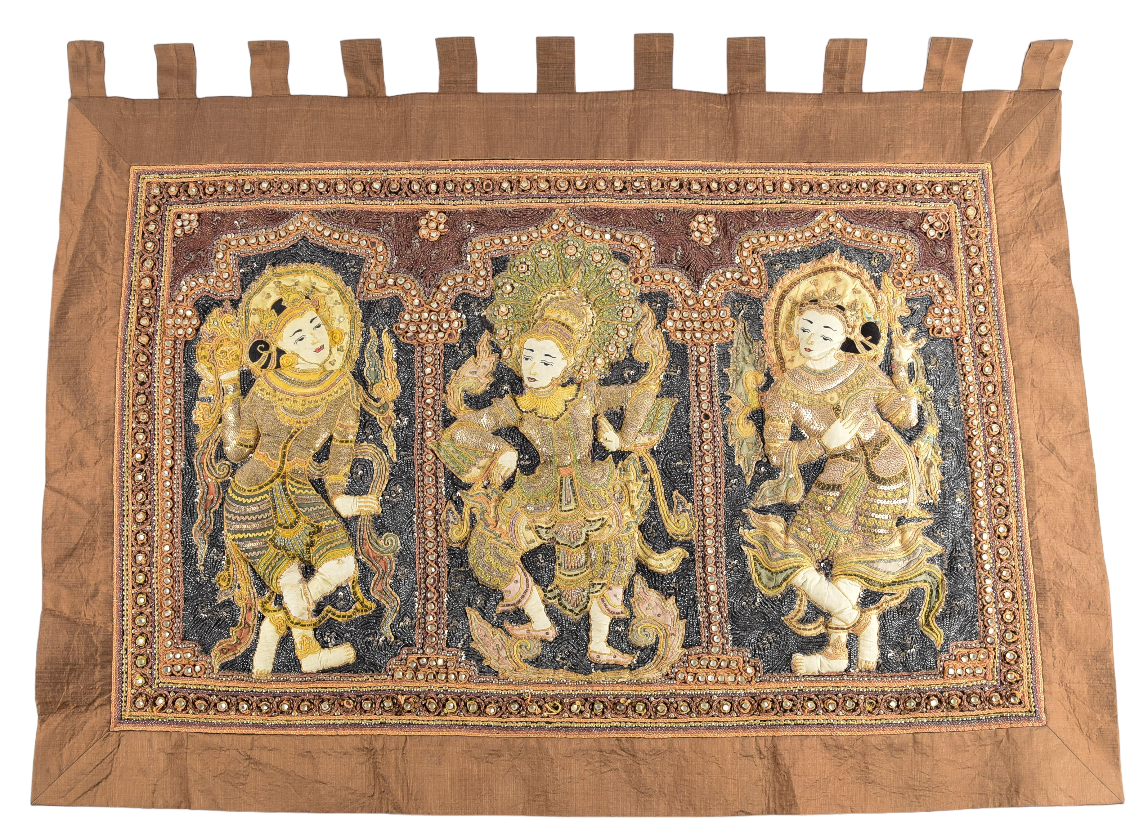 Burmese Kalaga embroidered