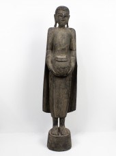 BURMESE LACQUERED WOOD BUDDHIS