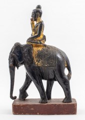 BURMESE PAINTED & GILT WOOD NA