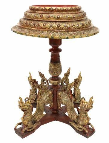 BURMESE PARCEL GILT & RED LACQUERED