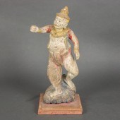 BURMESE POLYCHROMED WOOD DANCI