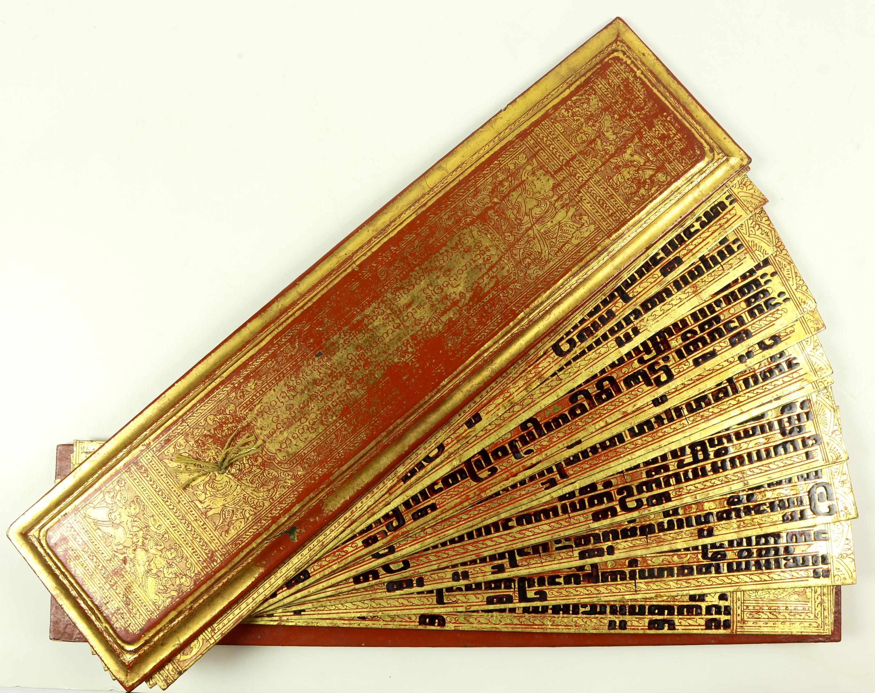 BURMESE RED LACQUERED BUDDHIST
