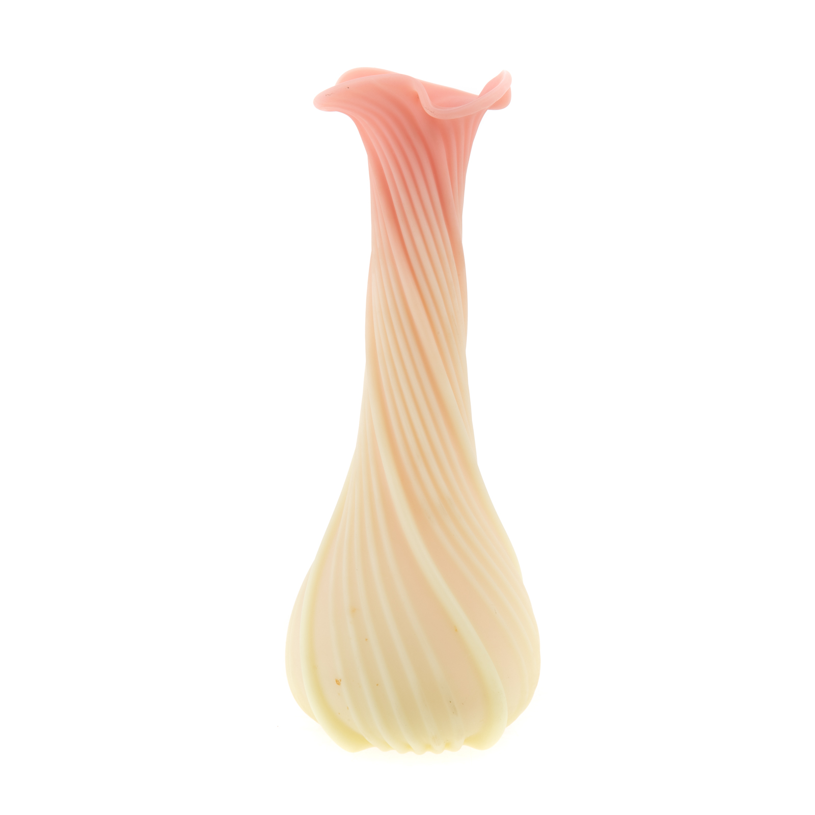 BURMESE SATIN GLASS SWIRL VASE