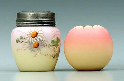 Burmese shaker, rose bowl, both