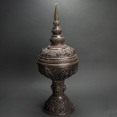 BURMESE SILVER OFFERING VESSEL