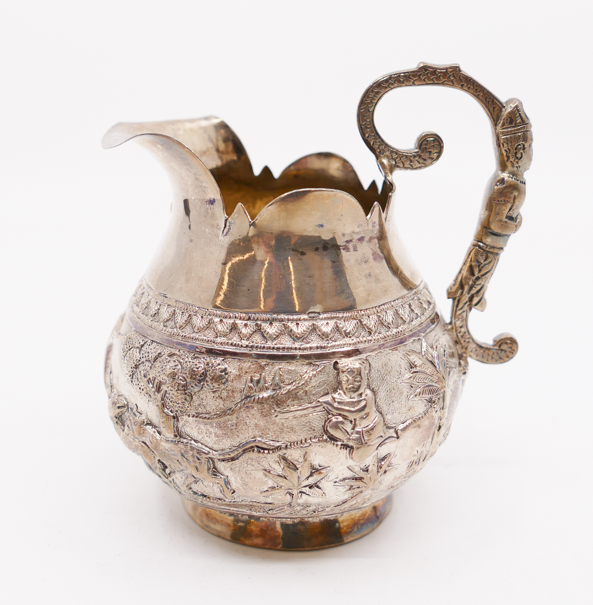 Burmese Silver Repousee Creamer-