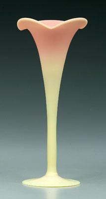 Burmese trumpet vase, satin finish,