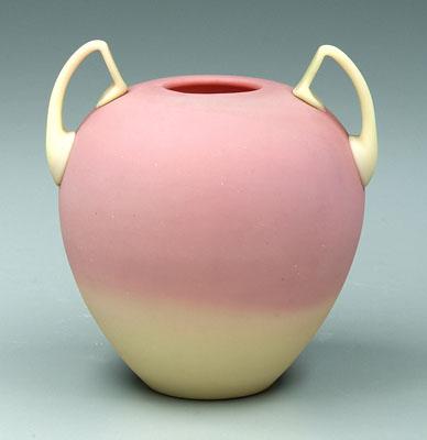 Burmese vase, satin finish, applied