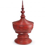 BURMESE WOODEN COVERED BOXDESC