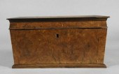 BURR ELM TEA CADDY, ENGLISH, E