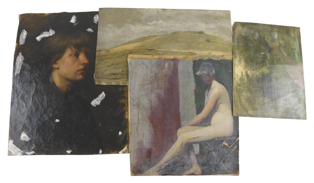 +BURR SISTERS, FOUR UNFRAMED OIL