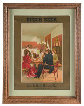 BUSCH BEER PAPER SIGN W/ DINNE
