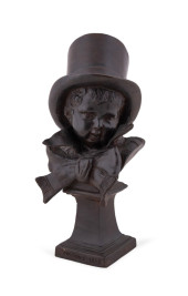 BUST OF A BOY, BRONZE, AFTER J