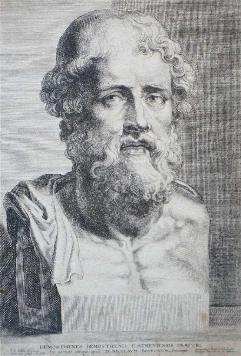 BUST OF A CLASSICAL MAN, ENGRAVING,