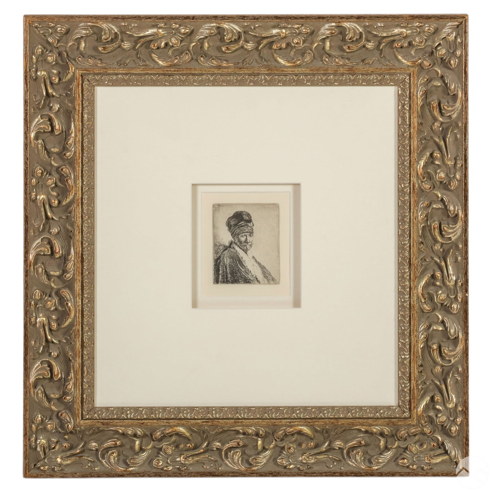 BUST OF MAN WEARING A CAP ETCHING
