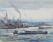 BUSY GERMAN INDUSTRIAL HARBOR
