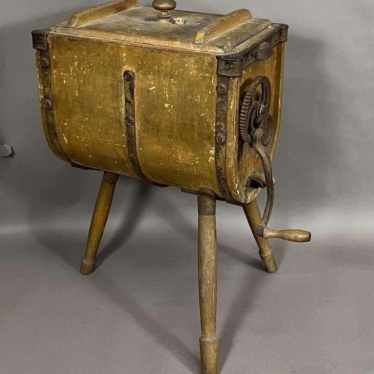 BUTTER CHURN CA. 1870; BARREL