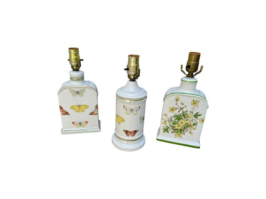 BUTTERFLY AND FLOWER LAMPS, SET