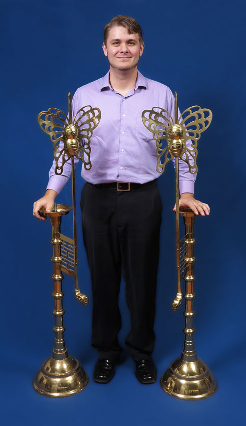 BUTTERFLY MOTIF BRASS BORDELLO