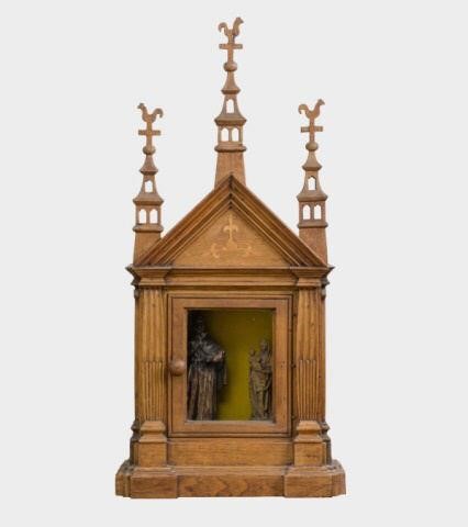 BUTTERNUT RELIQUARY CUPBOARD,