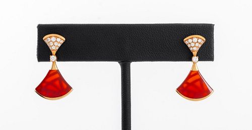 BVLGARI 18K CARNELIAN DIAMOND