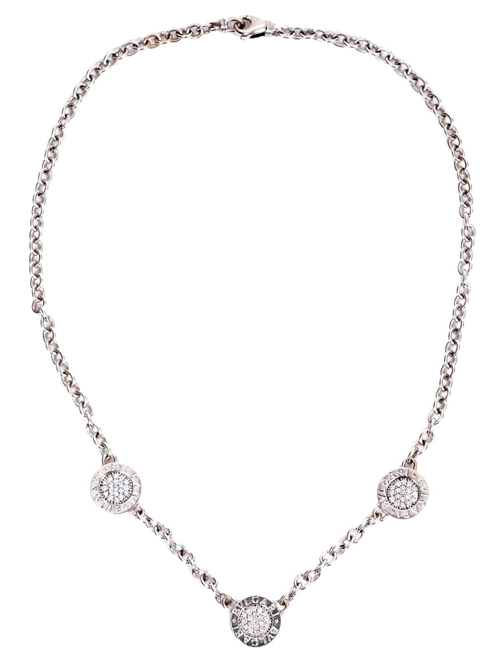 BVLGARI 18K WG, DIAMOND & ONYX