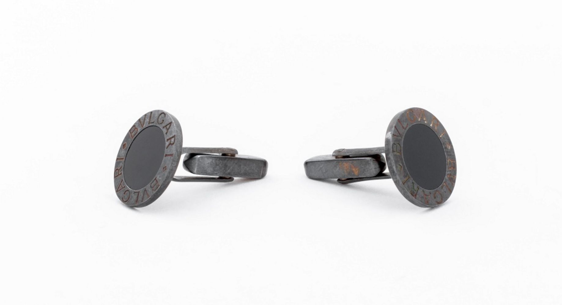 BVLGARI 925 BLACK ONYX CUFFLINKS
