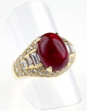 Bvlgari spinel and diamond rin
