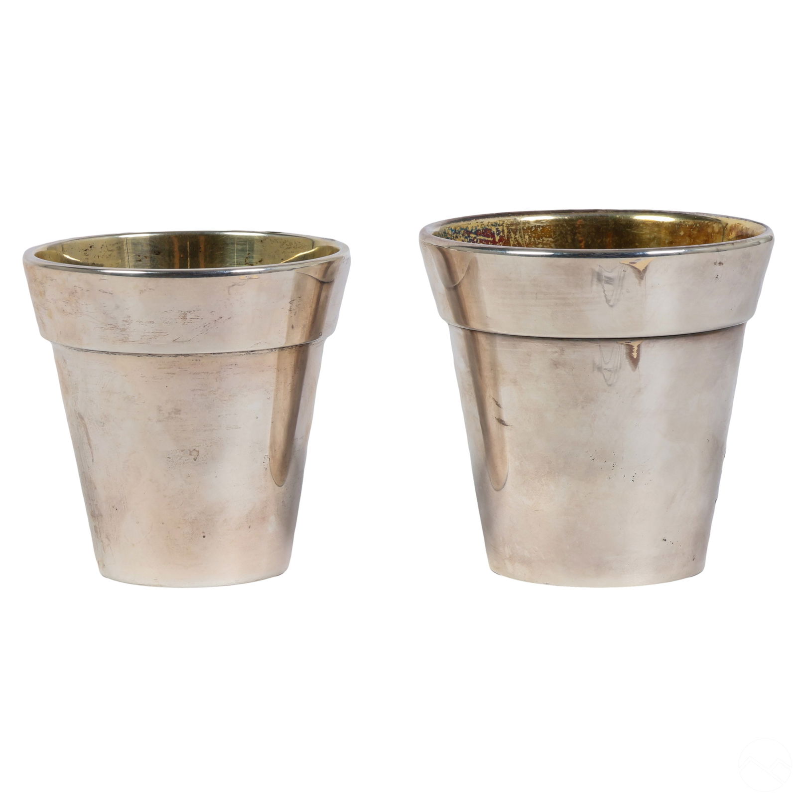 BVLGARI STERLING SILVER FLOWER POTS