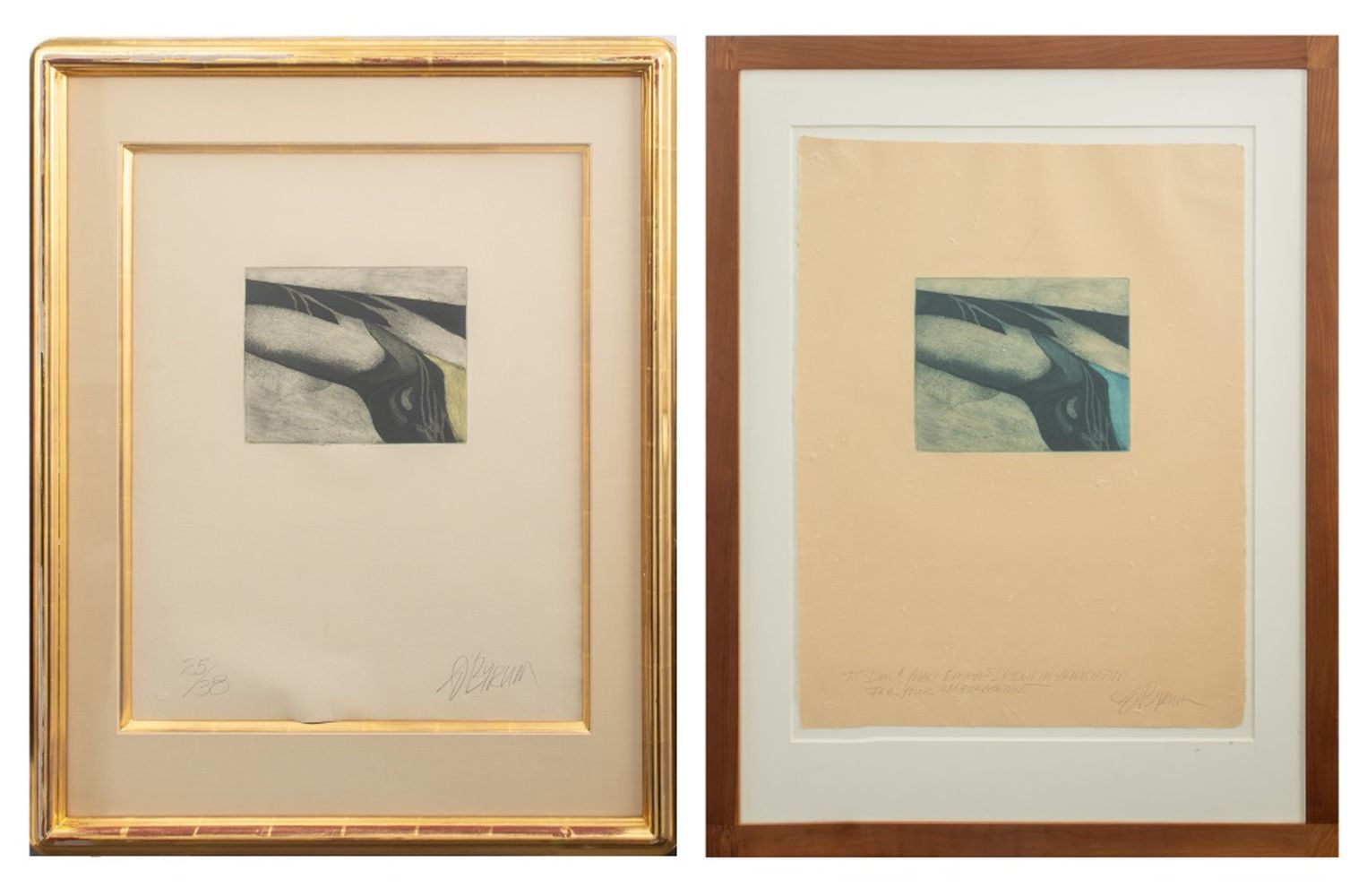 BYRUM SIGNED ETCHINGS IN COLORS,