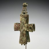 BYZANTINE BRONZE RELIQUARY CRO