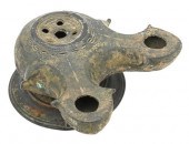 BYZANTINE BRONZE TWO-SPOUTED O