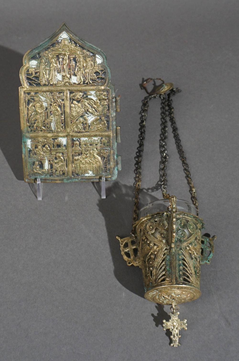 BYZANTINE CAST BRASS HANGING VOTIVE
