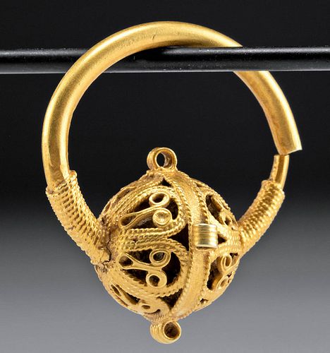 BYZANTINE GOLD EARRING W/